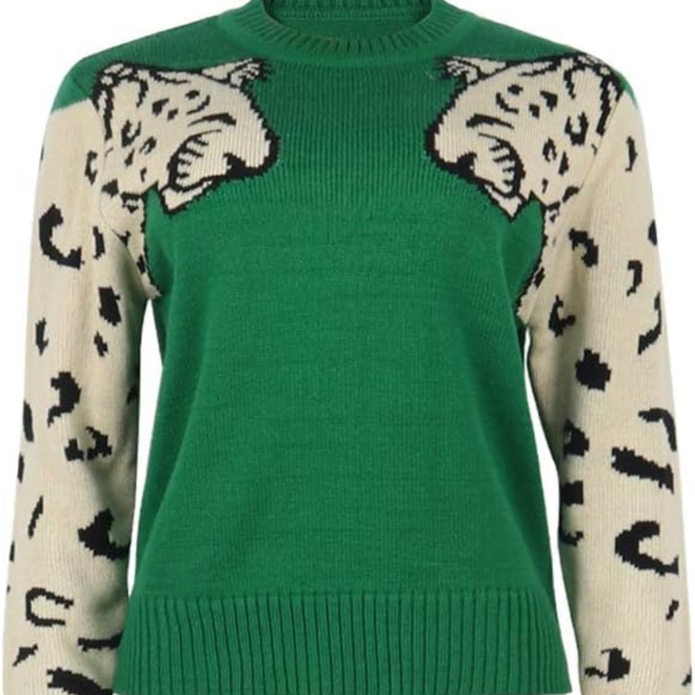 Leopard Sleeve Sweater